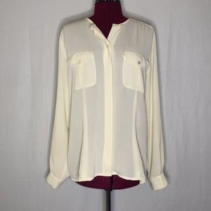 Vintage Chaus Cream Button Down Blouse size 10